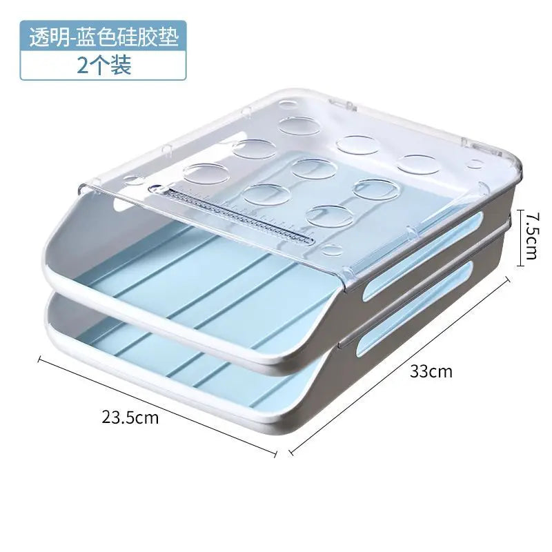 Refrigerator Egg Storage Box Kitchen Refrigerator Home Preservation Storage Box Plastic Stackable Egg Carton Multi-Layer Tray