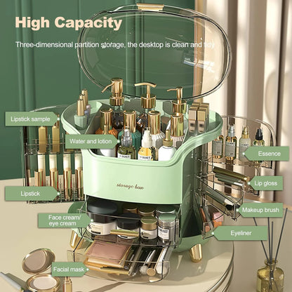 Makeup Storage Box and Organizer, Portable Vanity Cosmetics Bathroom Storage