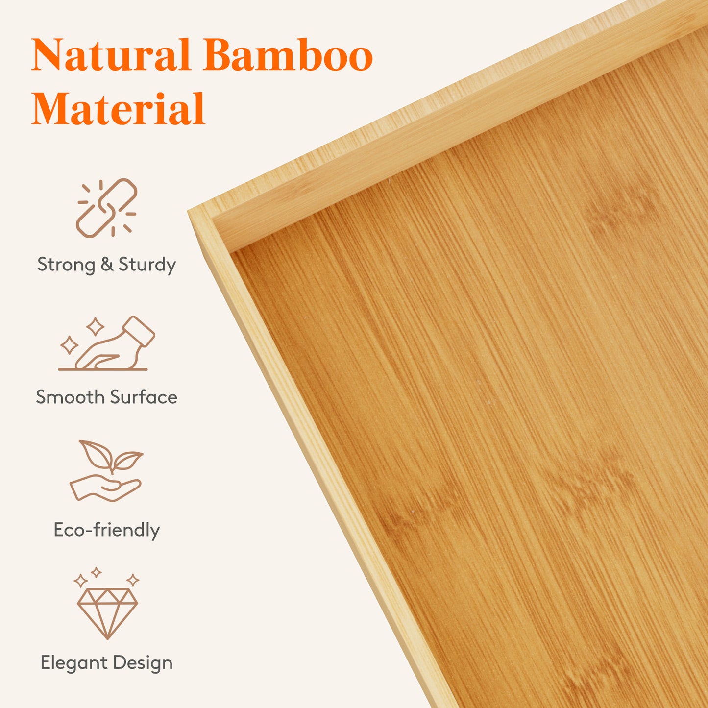 Drawer Organizer Set 5 Pack (11 Grid), Adjustable Bamboo Wooden Dividers