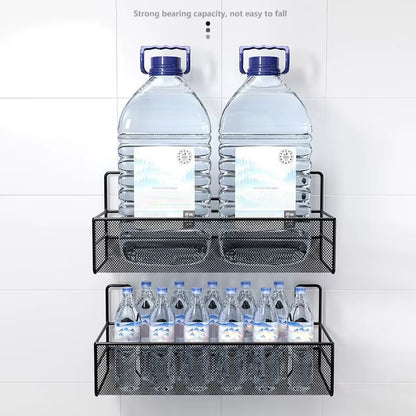 Wall-Mount Bathroom Shelf Shower Shampoo Rack Toilet Accessories Kitchen Free Punch Condiment Storage Basket Bathroom Organizer
