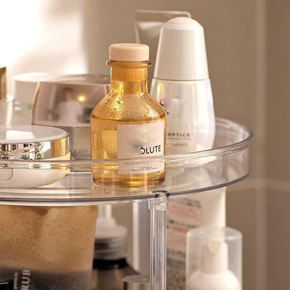 360 Rotating Makeup Organizer,3 Tier Skincare Organizers Spinning Organizer Bathroom Counter Organizer Perfume Organizer Kitchen Storage |10.6 Inches | Clear