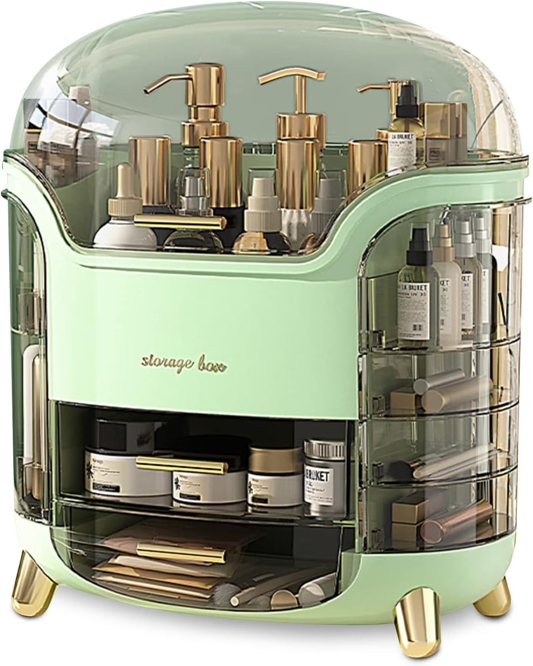 Makeup Storage Box and Organizer, Portable Vanity Cosmetics Bathroom Storage
