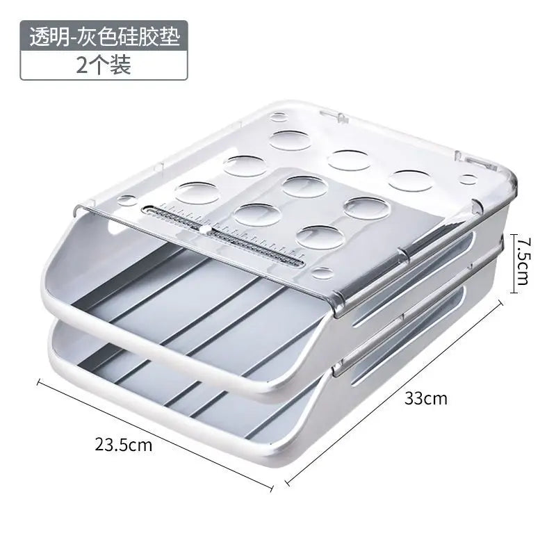 Refrigerator Egg Storage Box Kitchen Refrigerator Home Preservation Storage Box Plastic Stackable Egg Carton Multi-Layer Tray