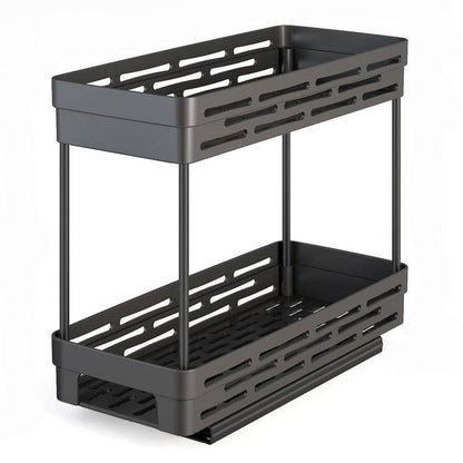 2 Tier Black Pull Out Slide Out Cabinet Organizer Spice Rack 3 Pack for Narrow Kitchen Storage Shelves