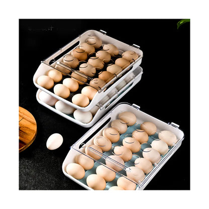 Refrigerator Egg Storage Box Kitchen Refrigerator Home Preservation Storage Box Plastic Stackable Egg Carton Multi-Layer Tray