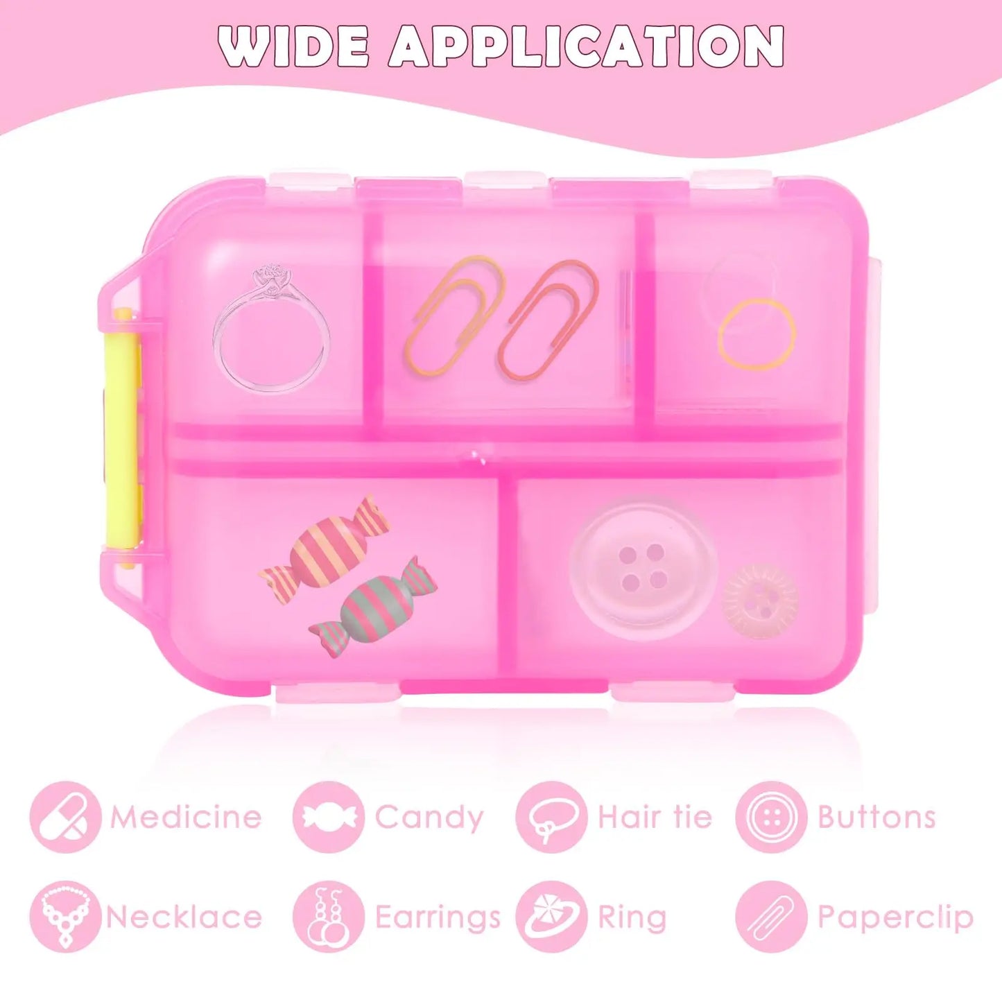 10 Grids Pill Organize Storage Container with 175 Labels Pill Case Health Medicine Organizer Travel Supply Mini Pill Box