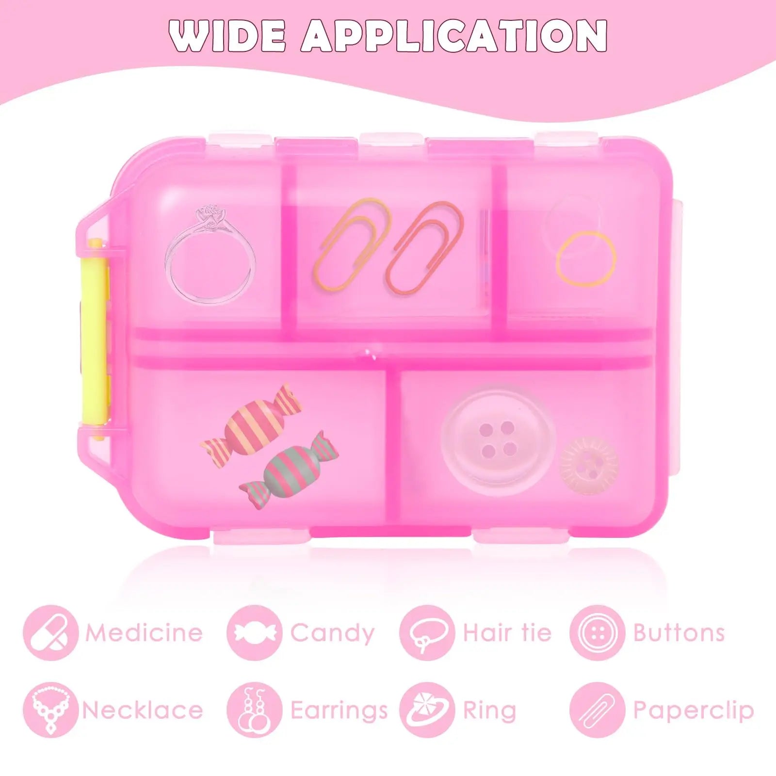 10 Grids Pill Organize Storage Container with 175 Labels Pill Case Health Medicine Organizer Travel Supply Mini Pill Box